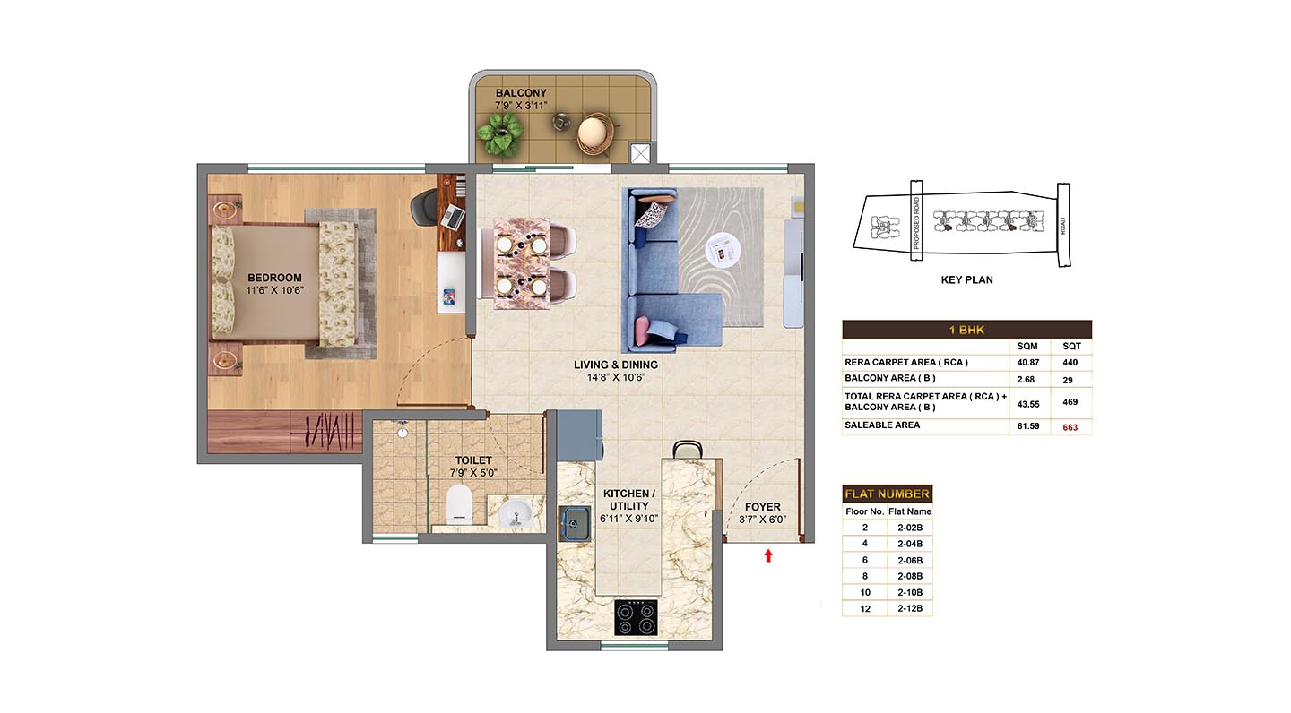 1 bhk floor plans